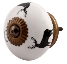 Black Standing Rein Deer Pattern Ceramic Drawer Knob Online